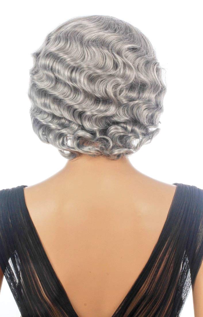 Prettyland light grey Short Hair Wig Chin Long with Water Retro Wave with Hair Clips Side Vertex C983, C983 light grey - Image 3