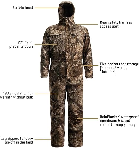 Miniatura 3 de Bloqueador de olores Drencher - Overol de caza impermeable de camuflaje para hombre