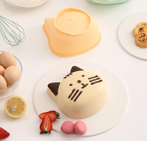 Miniatura 4 de GALEBOVA Lindo molde de silicona para pastel de 6 pulgadas, molde de tarta de flan de pan, para fiestas de cumpleaños, cenas de amigos. (gato)