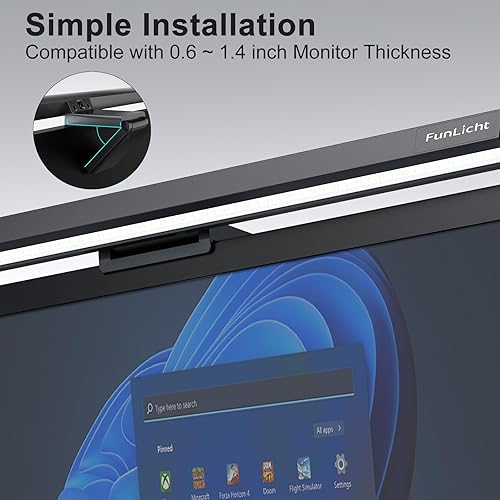 Miniatura 8 de Barra de luz para monitor con control remoto, lámpara de monitor de computadora para cuidado de los ojos, barra de luz de pantalla regulable, sin