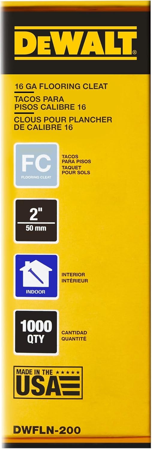 DEWALT 16 Gauge 2" "L" Shaped Hardwood Flooring Cleat - 1,000 Qty (DWFLN-200)