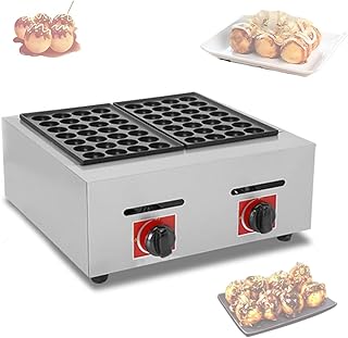 Machine to Make Takoyaki Octopus Ball, Nonstick Takoyaki Octopus Ball Maker 40mm Gas Takoyaki Machine for Making Fruit Jam Cheese Bacon Chocolate Eggs or Meat Food (Color : Iron, Size : Style2)