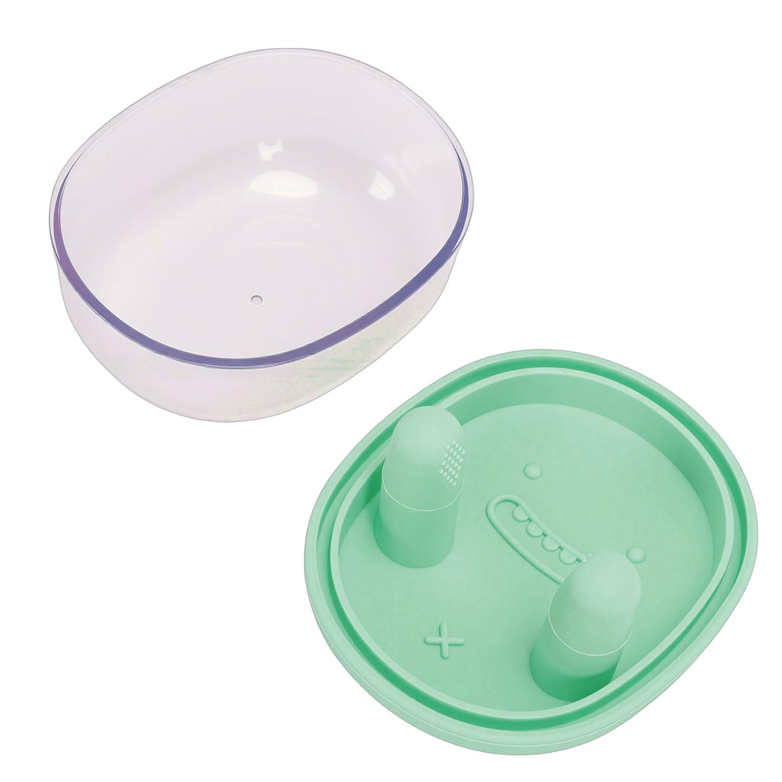 Snack-Fingerbehälter, Snackbox ohne Schmutz mit Auslaufsicherem Verschluss und Wiederverwendbarem Design, Ideal für Unterwegs, in der Schule oder Im Büro.Eingebauter (GREEN)