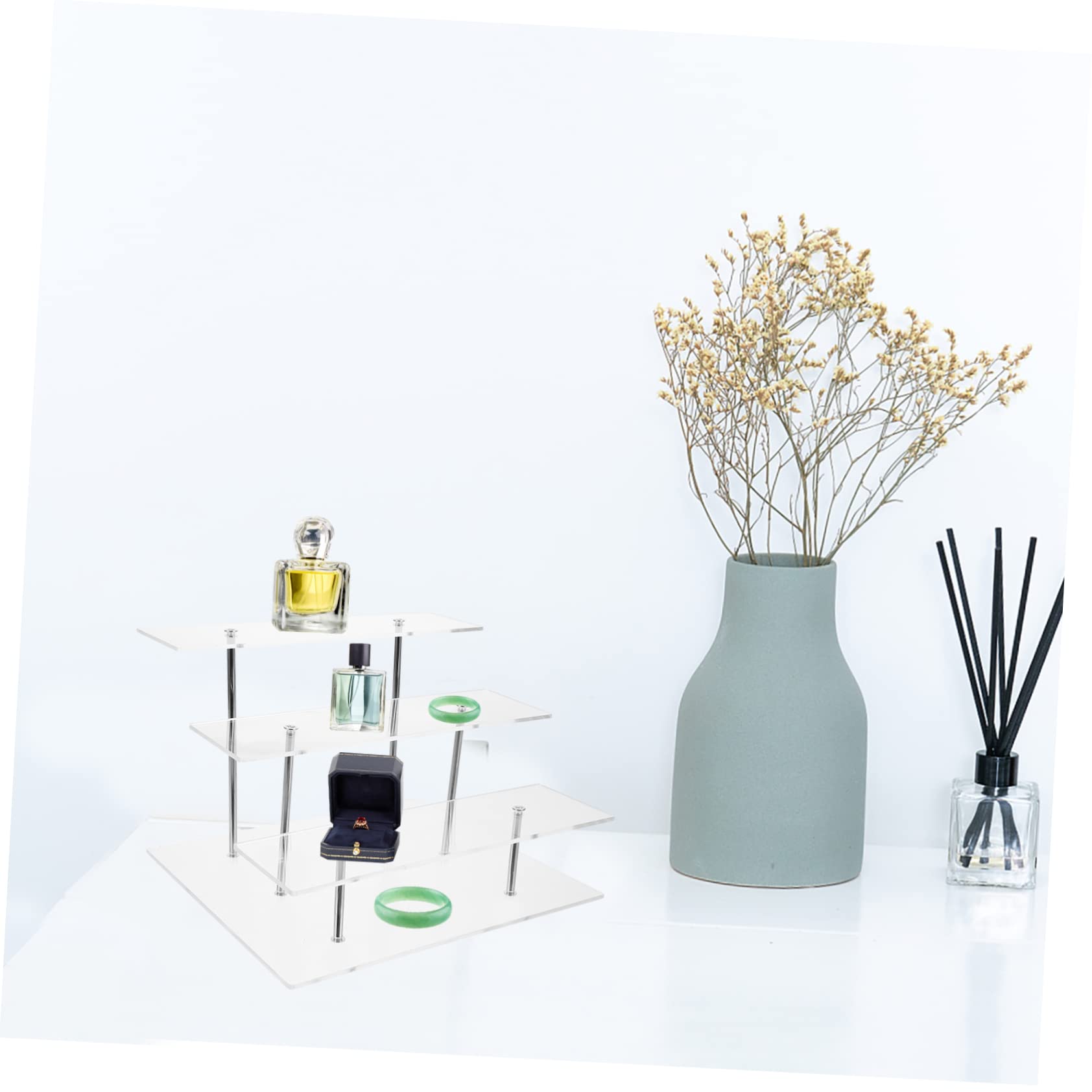 Espositore Cosmetici a Tre Livelli in Acrilico, Supporto Espositivo
