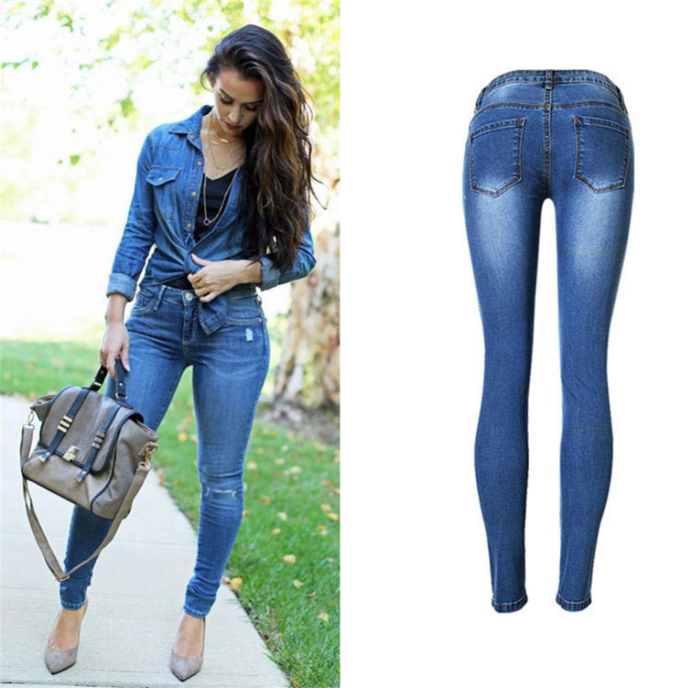 Schlanke Röhrenjeans Frauen Streetwear Schnurrbart Effekt Vintage Vaqueros Mujer Niedrige Taille Sexy Push Up Ripped Jeans für Frauen-34