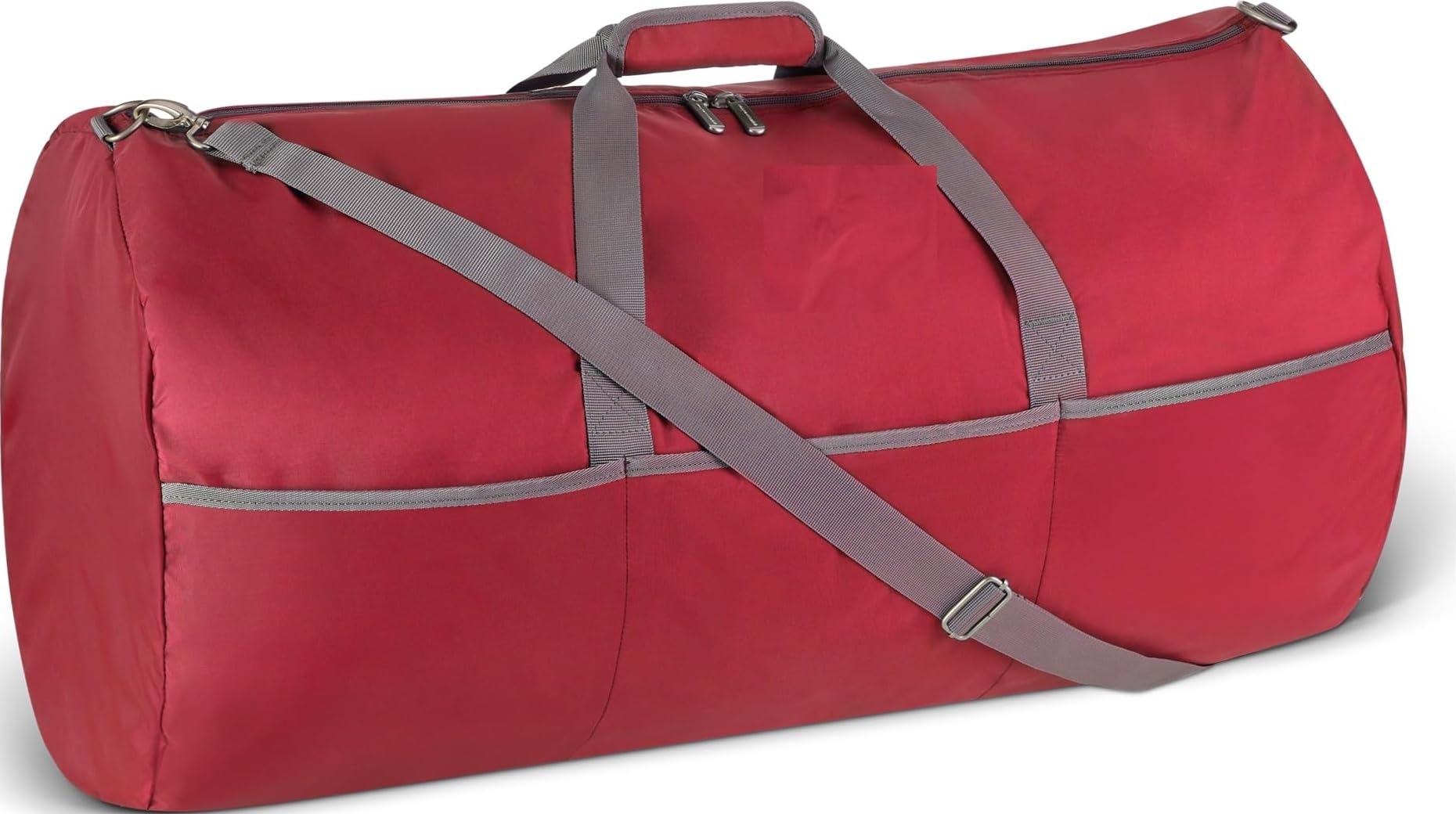 Amazon Essentials Extra Large Foldable Nylon Duffel Bag for Travel/Storage with Zippered Pockets, 32.4", 150L, 50-LBS Capacity, Red (Previously Amazon Basics) Red 32.4 inches