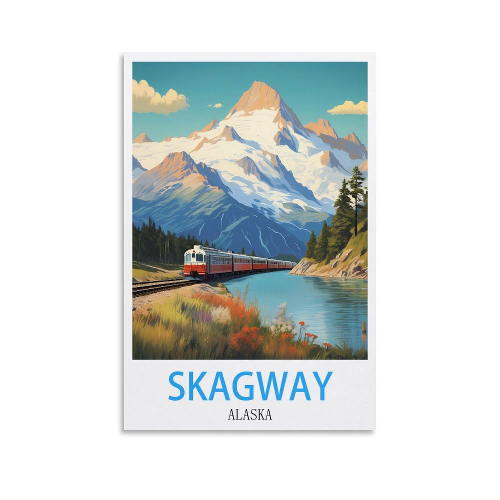 Vintage Metal Tin Wall Sign Skagway Alaskas Art Plaque Poster Wall Decor for Home Tool Room Bar Club Restaurant Cafe 15x30cm