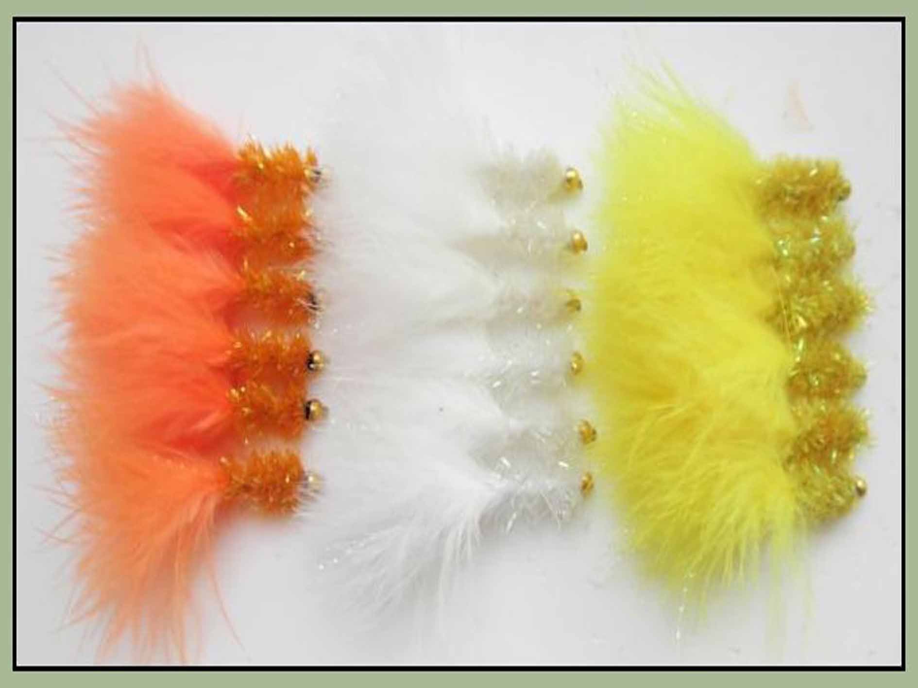 Trout Flies, confezione da 18 pezzi, esche, streamer, color arancione, bianco e giallo, dimensione 10