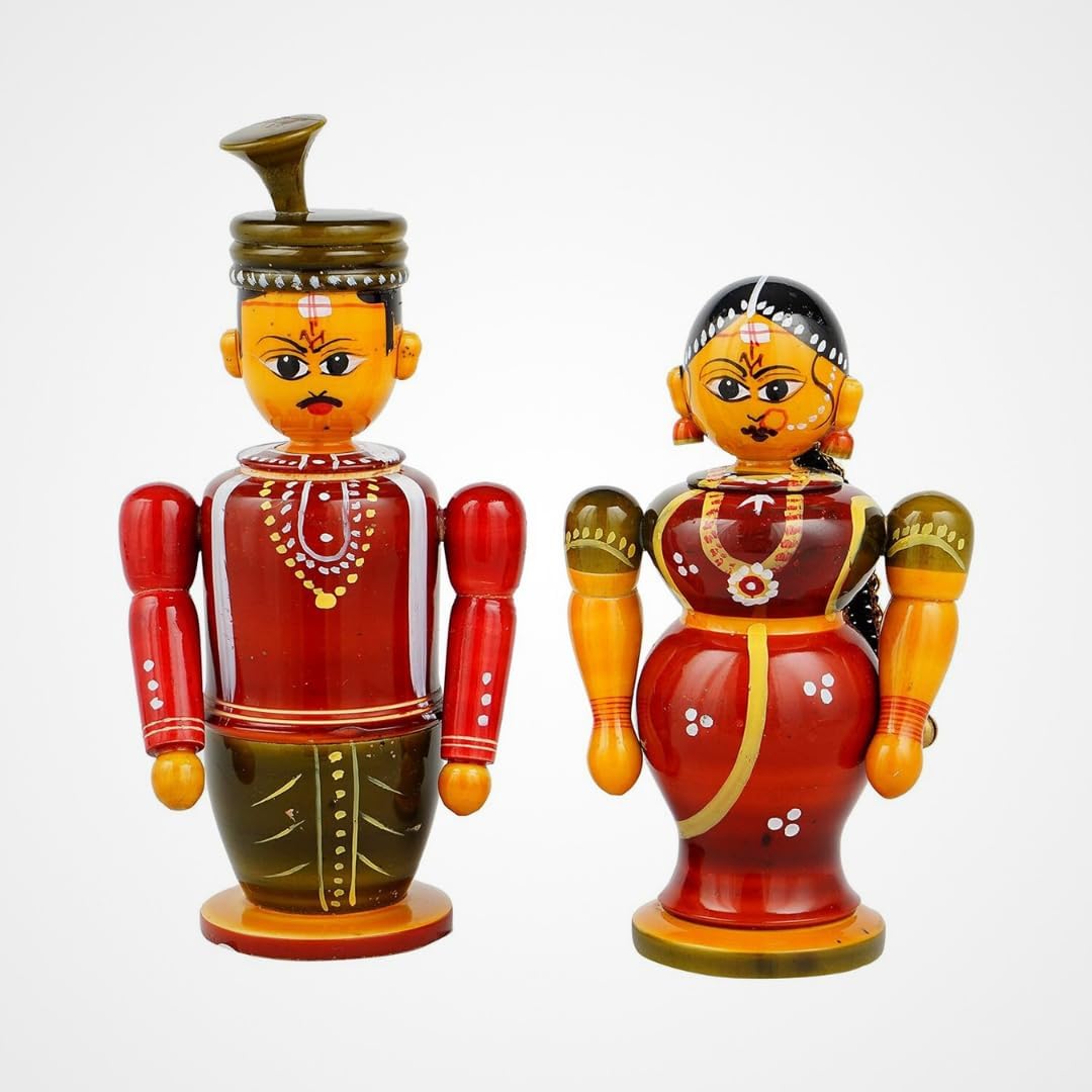 SIMPLEDAYS Bride Doll Set | Wooden Bride and Groom Set | Marriage Couple Bridal Set | Traditional Indian Wedding Gift (Size 6 Inches) - Multy Color (B07KRKB9ZZ) Amazon Price History, Amazon Price Tracker