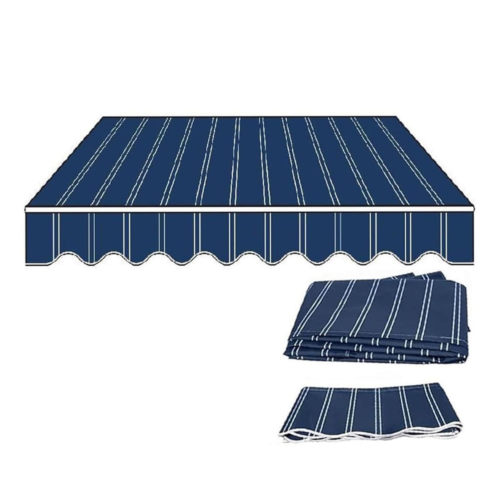 Zapasowa tkanina markizy na patio, 10 x 8 stóp (300 x 250 cm) i 200 x 150 cm, wodoodporna, ochrona przed deszczem (niebieski)