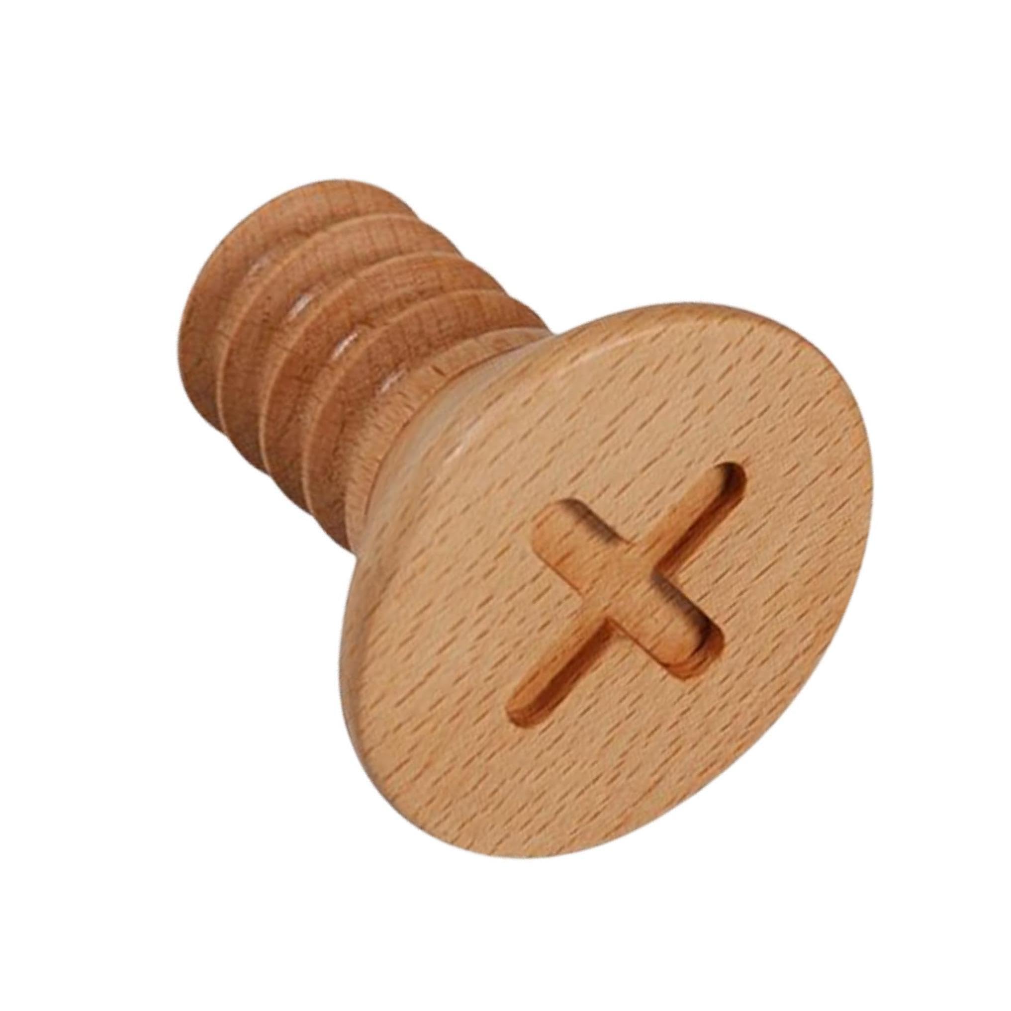 Zanthicia Round Cross Design Sleek Maple Wood Hook Screw Premium Nordic Wall Hanger For Wardrobe Storage Accessories For Creative, 5.5X6cm