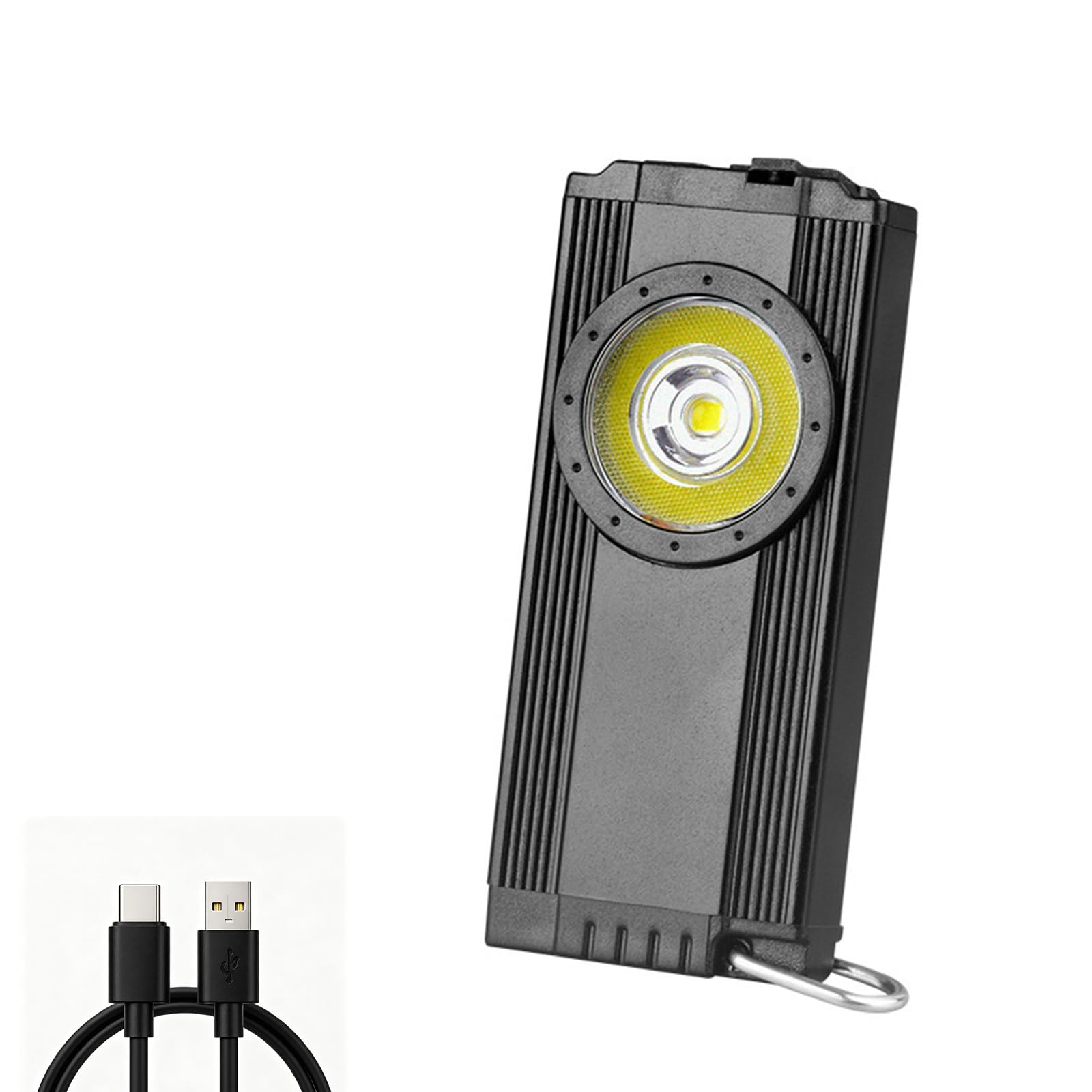 Torcia portachiavi, 500 lumen, ricaricabile, mini luce portatile con magnete e portatile, luce tascabile EDC per campeggio, escursionismo, emergenza