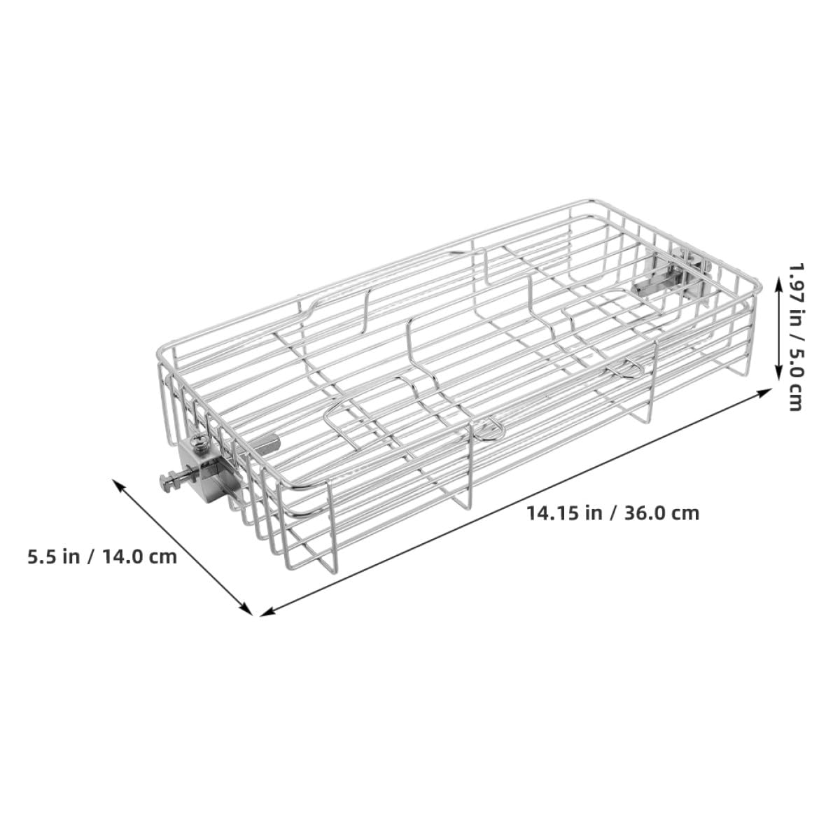 Cesta grande ajustable para barbacoa para pescado y carne, asador de acero inoxidable de alta temperatura con asa, perfecto para asar al aire libre y fiestas de barbacoa