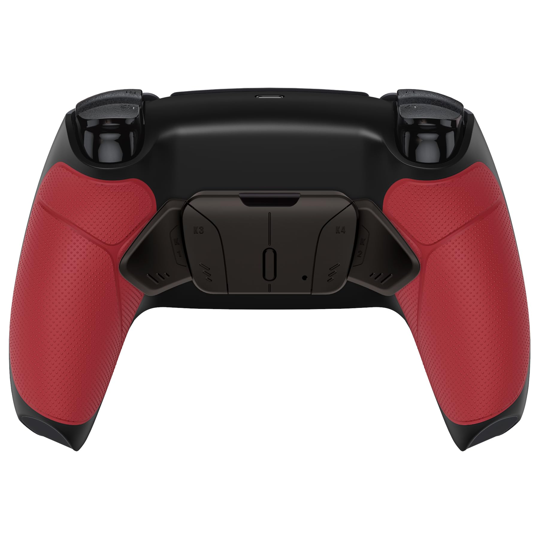 eXtremeRate Rise4 V3 Remap Kit Metallo per ps5 Controller BDM-030/040/050,Tasti Aggiuntivi Programmabili,Palette Back Button Paddles Cover Grip Gommato per ps5 Joystick-Nero Rosso