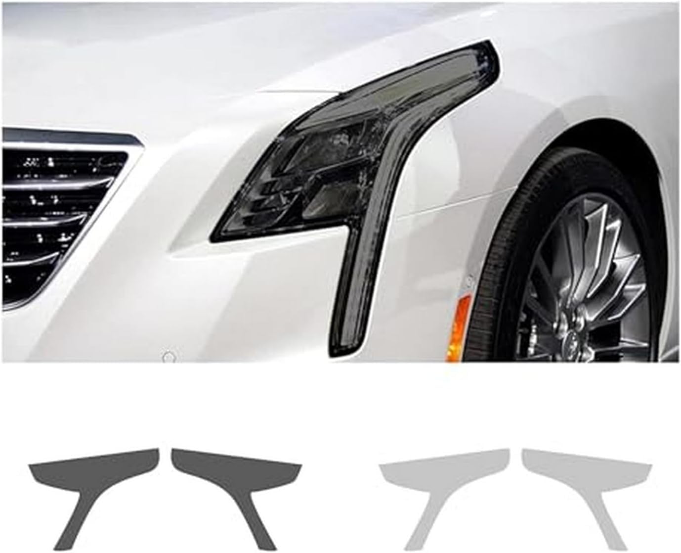 Car Headlight Protective Film Car Headlight Film for Cadillac Ct6 2016-2018 Headlamp Restoration Transparent Black TPU Sticker