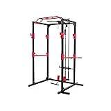 Power Rack, Construction en Acier Massive et Solide, kit de Rack de Fitness avec Barres de sécurité, dips, tirage horiz. et vertic. – débutants et confirmés