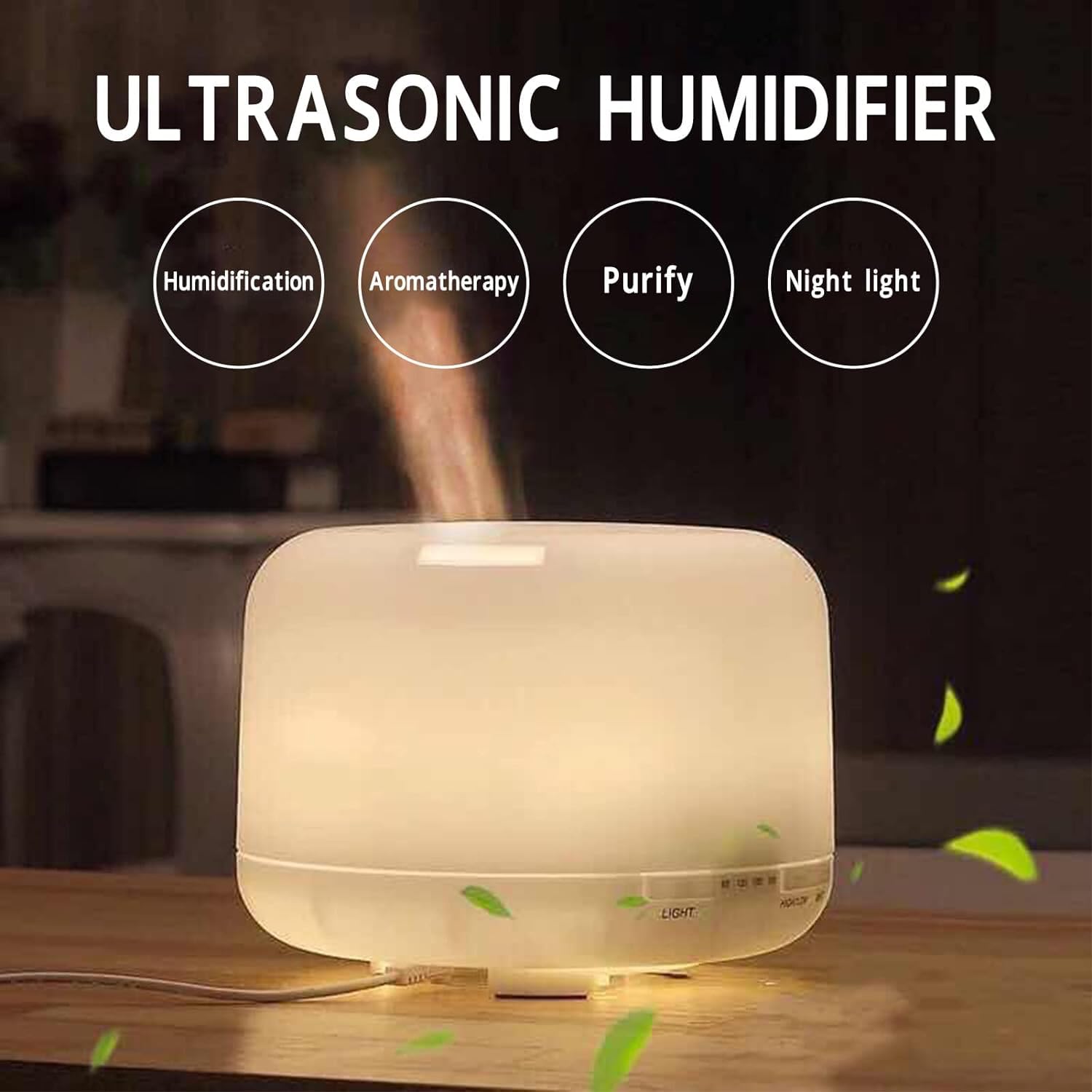 Domésticos Humidificador, decoración del hogar Control Remoto humidificador silencioso Apagado automático 500 ml con luz for Oficina
