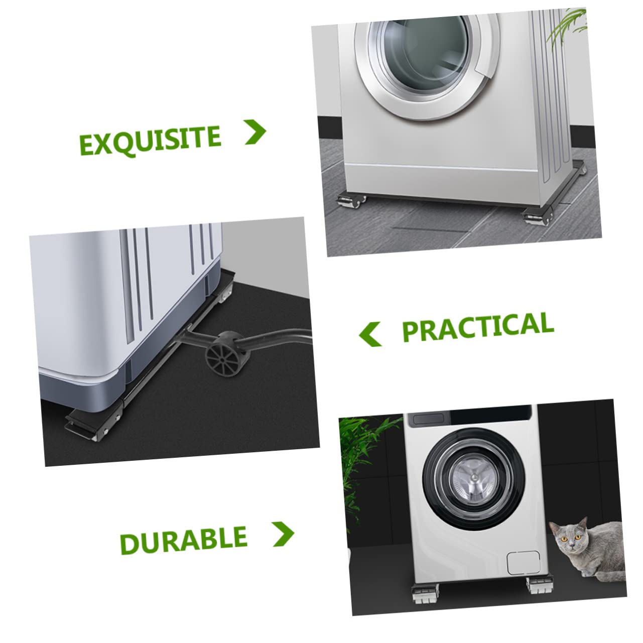 jojofuny Ruedas Aplicables Para Lavadora y Refrigerador Plataforma Rodante Ruedas Base Móvil Para Electrodomésticos Soporte Para Muebles Pesados Fácil De Mover Cocina o Baño Aplicables