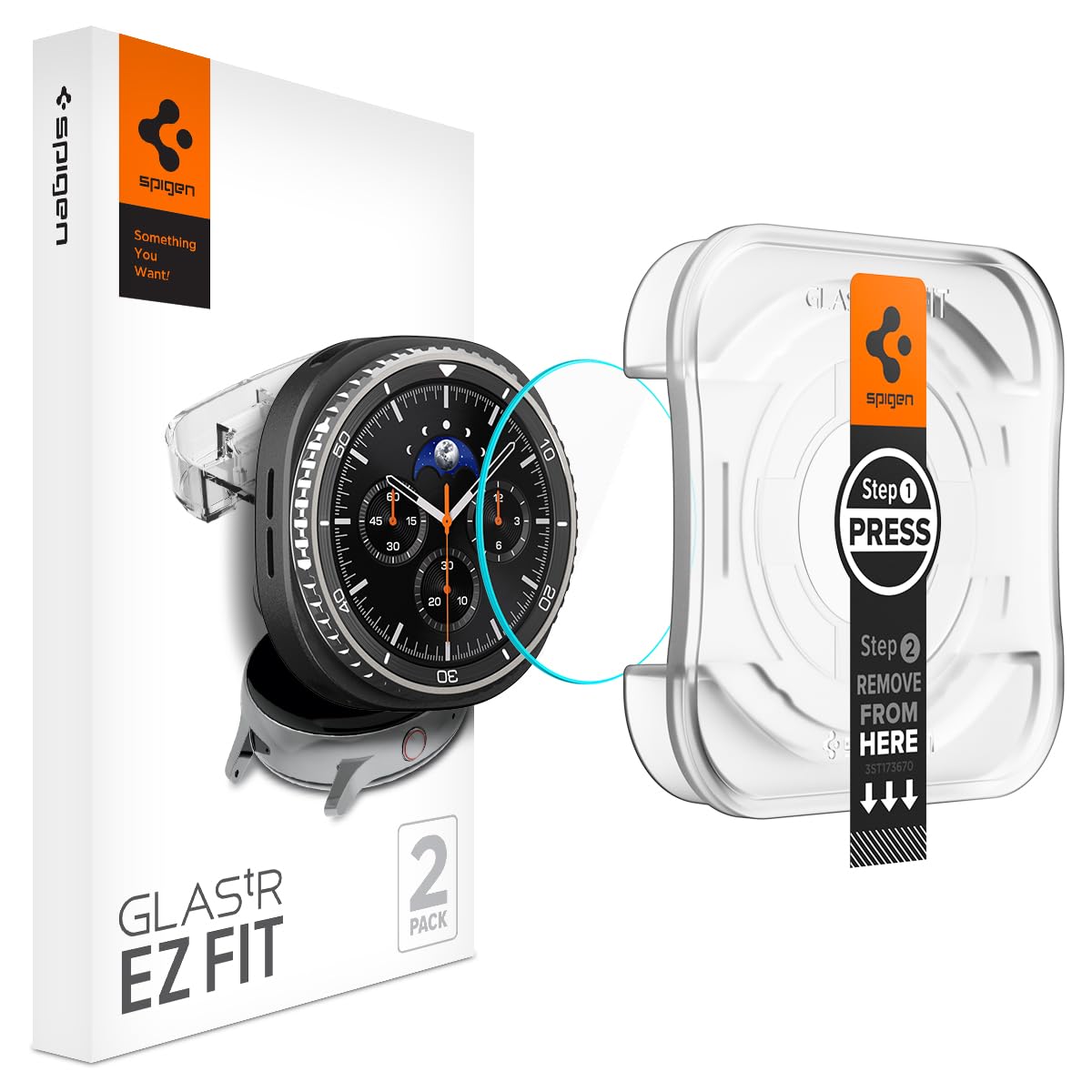 Spigen EZ Fit Tempered Glass for Galaxy Watch Ultra 2 (47mm) [2P] — Amazon image 9