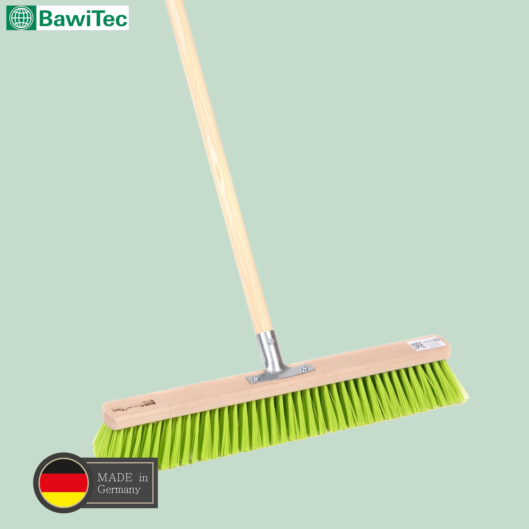 Profi Straßenbesen 60cm Neon-Grüne Borsten mit Stiel 160cm Besen Besenstiel