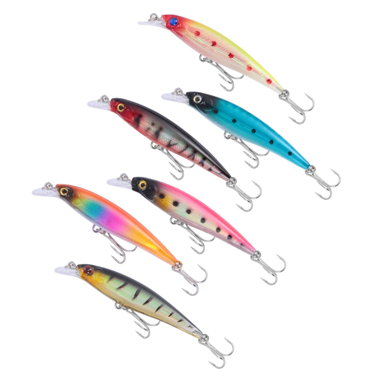 ifundom 3 Series Señuelo Cebo Largo Pequeño Oms Accesorios Señuelos De Pesca Nadar Señuelo De Natación Biónico Señuelo De Pesca En Hielo Material Plastico Abs Color Aleatorio 6 Piezas*3
