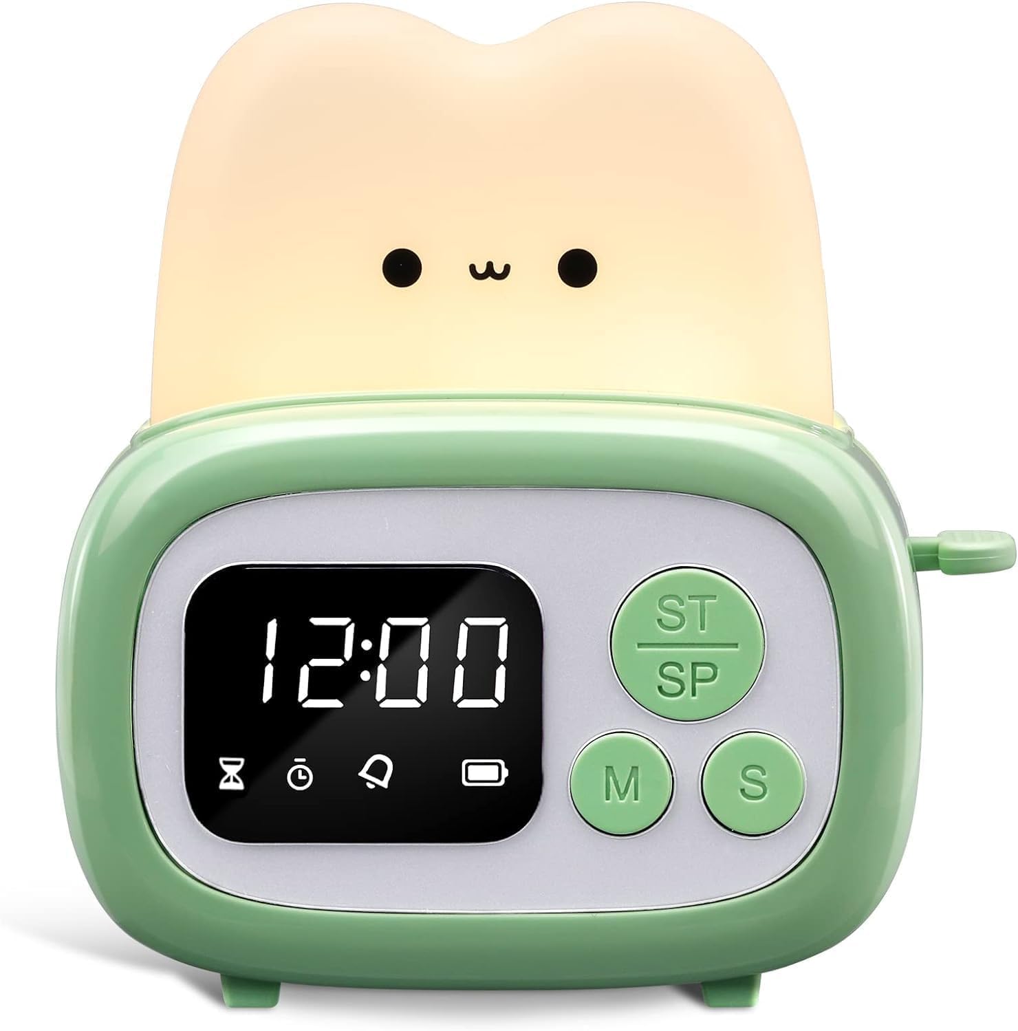 Small Timer Clock Toaster Lamp, Digital Alarm Clock & Desk Lamp for Kids, with Time Management Tool and Table Clock Alarm Digital Timer, Birthday Gifts for Teen, Toddler, Girls Boys