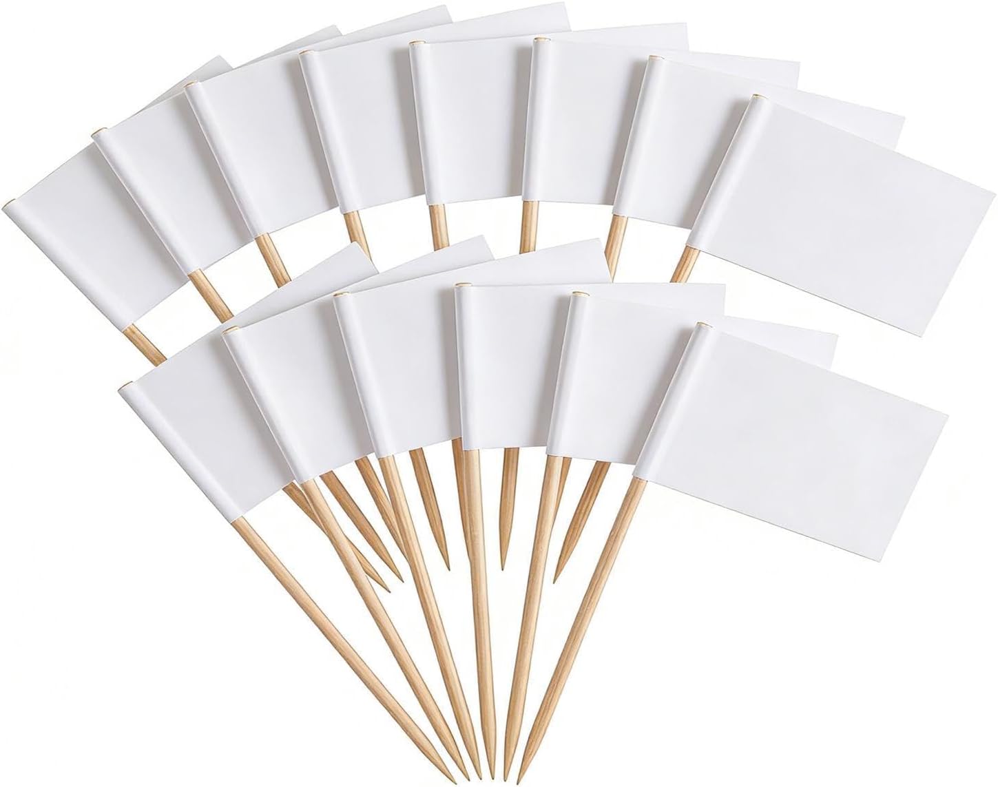 100pcs Blank Toothpick Flags, Food Flags, Mini Food Labels Flags-, Flags- Paper Food- Labels Cheese Plate & Cupcake Toppers for Party Food-