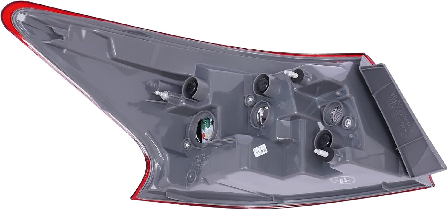 For 2013 2014 2015 Sentra Tail Light Assembly - LED+Halogen Rear Tail Lamp, Left Driver Side & Right Passenger Side, Silver Housing, Clear Lens, w/Bulbs, OE 265553SG0A/ 265503SG0A(12V)