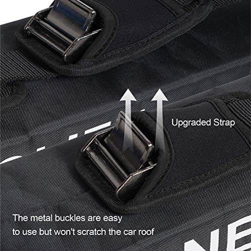 Neolife Soft Roof Rack Pads with Single Wrap-Rax Straps for Surfboard, SUP Paddleboard, Snowboard, 16inch (Pair)