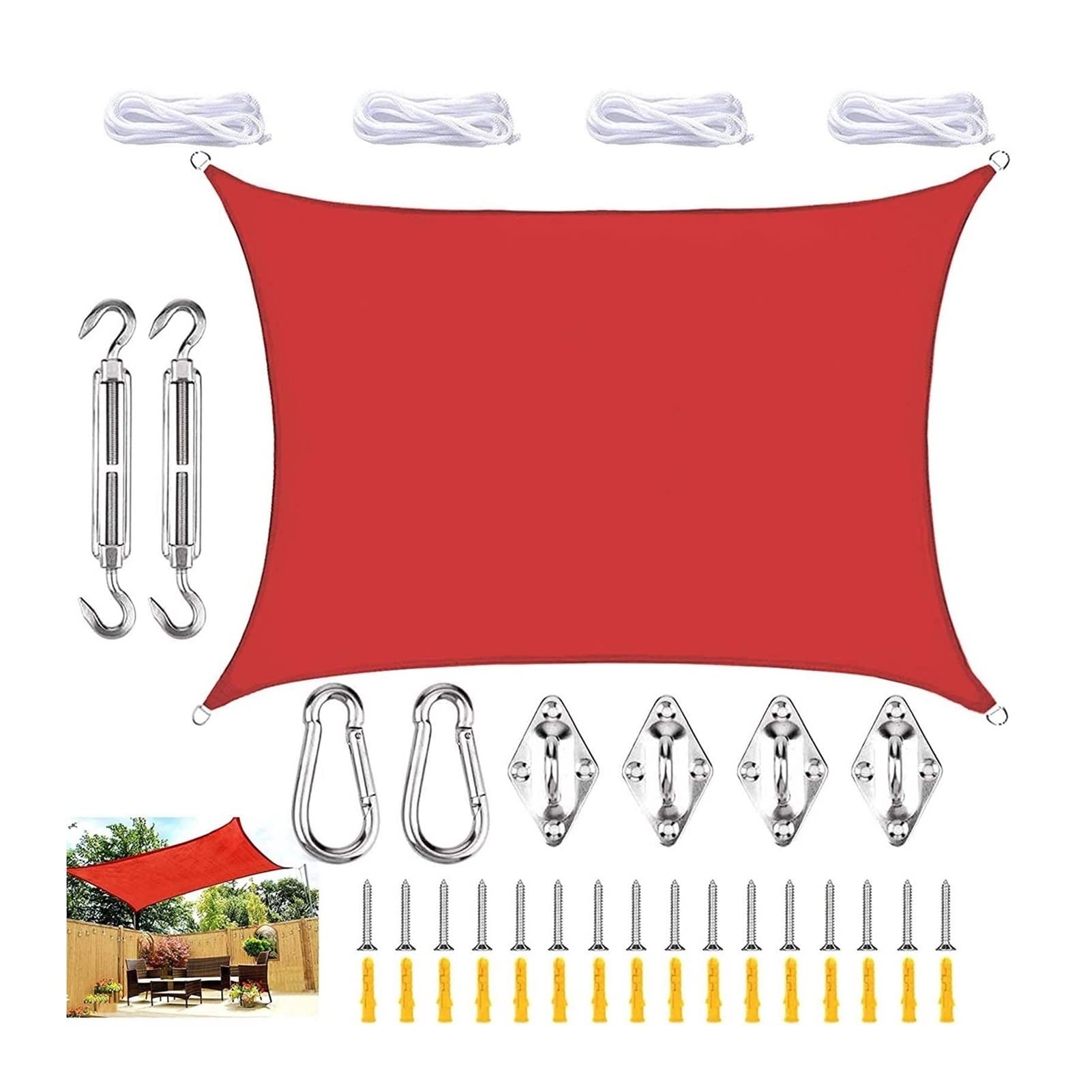Toile d'ombrage HDPE respirant 185g/m² rectangulaire rouge haute durabilité pour le jardin