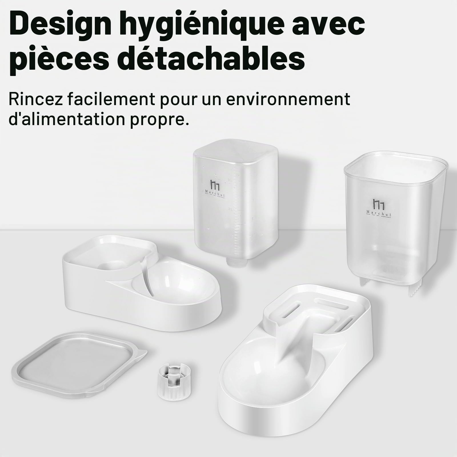 Marchul Abreuvoir et alimentateur Automatique pour Chats, Chiens, 3,8 L avec Distributeur d'eau et Distributeur Automatique pour Animaux