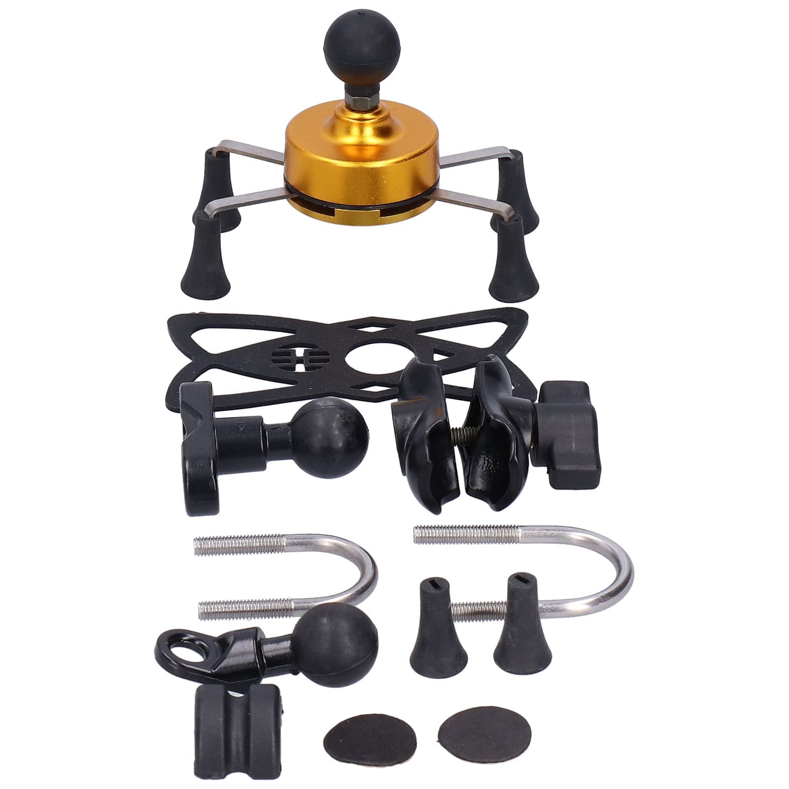 Yctze Supporto Telefono Universale per Manubrio, Supporto Smartphone | Design a X caricato a molla, di tenuta stabile, attacco per dispositivo, tecnologia a sfera e presa, compatibile con iOS e