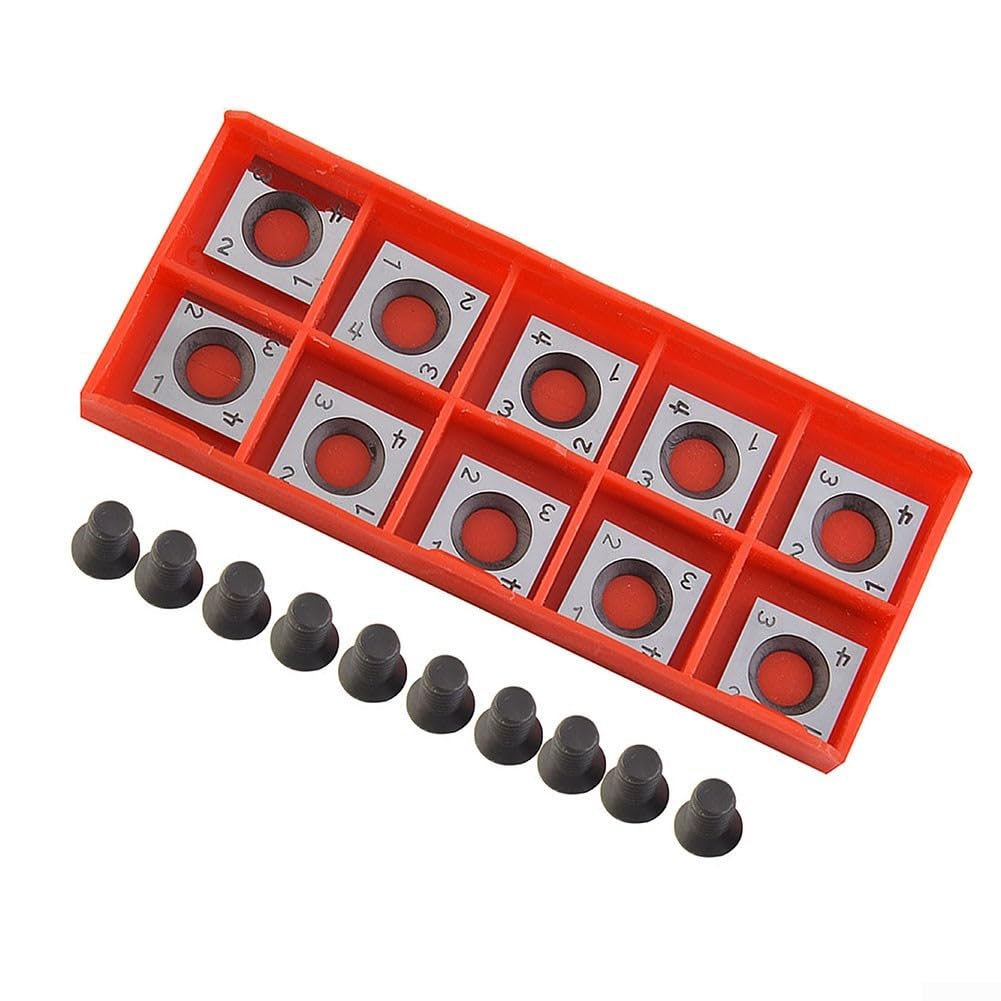 Plaquettes de coupe carrées en carbure 14 x 14 mm pour le travail du bois Tête de rabot en spirale avec vis M6 Lame de 30 degrés