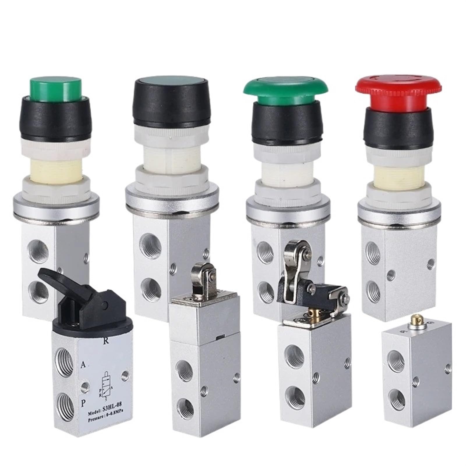 IEUMJNAT S3PL S3PP S3PM S3PF S3HS -M5/06/08 S3B S3L S3R S3V-M5/06/08 Mechanical Valve 2 Position 3 Way Pneumatic S3PP-06 S3PM-08(S3PM,M5)
