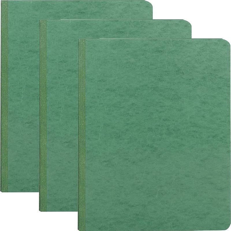 Side Opening Report Cover, Prong Clip, Letter, 3" Capacity, Green [Set of 3]