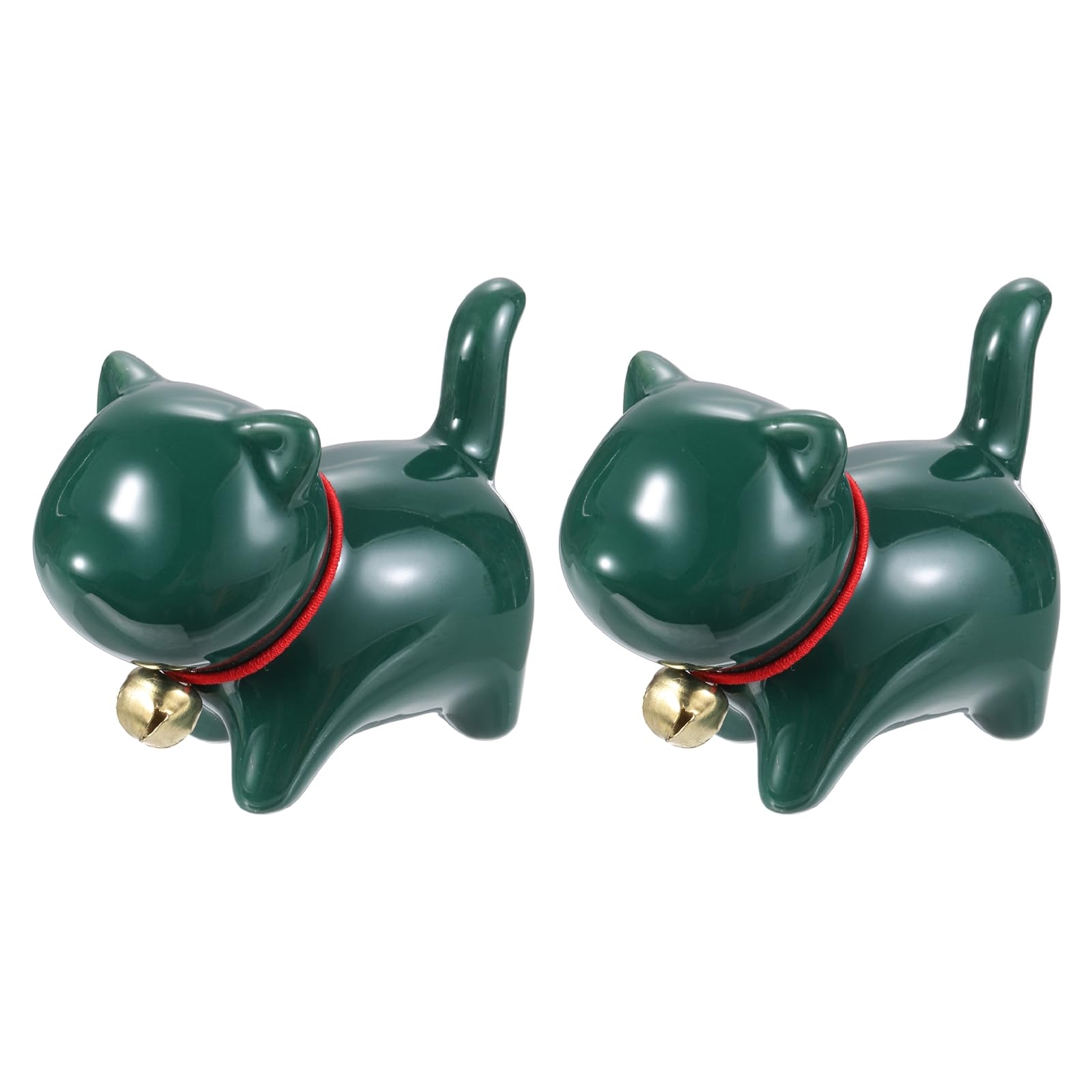 Figurines de thé chat en céramique artisanale de haute qualité, lot de 2