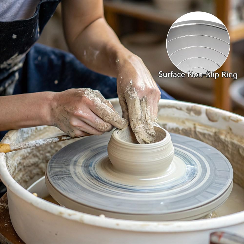 Plato Giratorio Cerámica 25 cm Disco Giratorio Ceramica Rueda de Escultura Plato giratorio Arcilla de Aleación de Aluminio Herramientas Bricolaje Torno Alfarero para Arcilla Cerámica Escultura