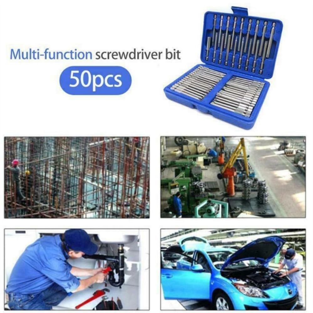 Set di 50 punte per cacciavite multifunzione Cacciavite Professionale Multi 1/4 Punte per cacciavite Allen Hex Pz2 Ph2 Torx Bit CR-V Cacciavite Bit