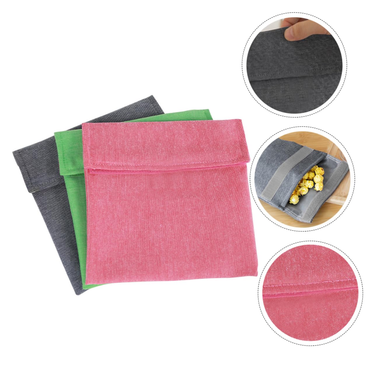 2juegos Bolsas Reutilizables para Snacks y Almacenamiento De Alimentos De Verde Rosa Lavables y Autoadhesivas para Cocina y Tiendas De Postres