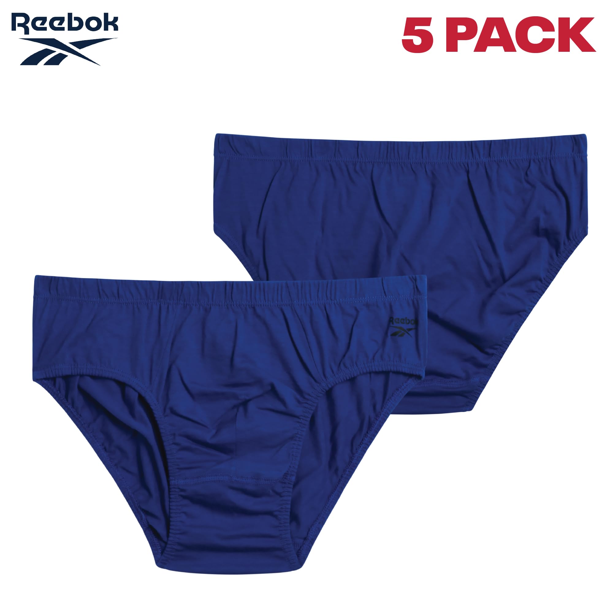 Reebok Calzoncillos para hombre de talle bajo (paquete de 5)