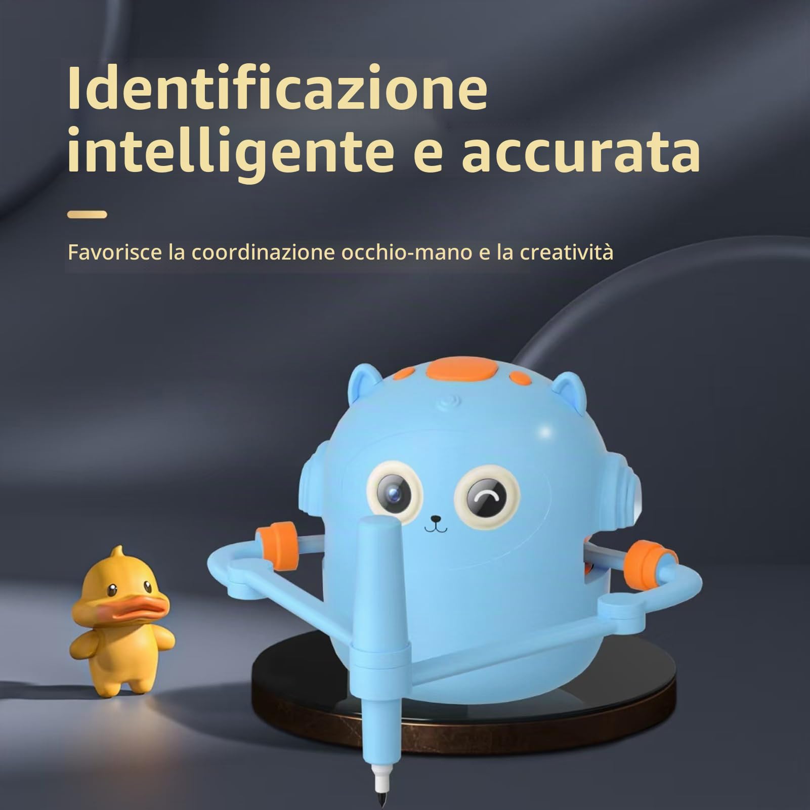 Elprico Robot da Disegno Educativo Interattivo per Bambini, con 100 Carte, Modalità di Disegno Multipli, Robot per Bambini e Ragazzi, Plastica, Blu, 124.5 x 110 mm, Creatività e Apprendimento