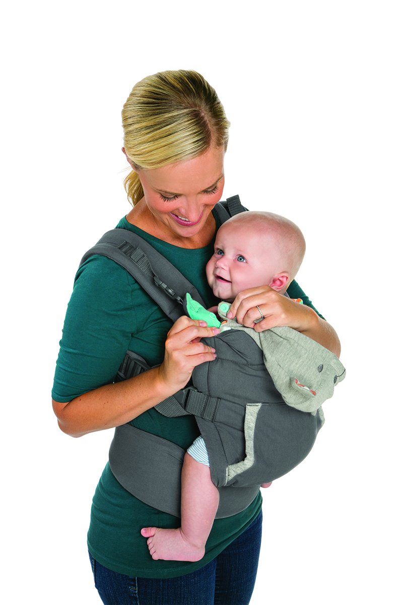 Infantino - Marsupio Cuddle Up - Motivo Orso - Ergonomico - Cappuccio Caldo a Forma di Orso Rimovibile - Diverse Posizioni - Regolabile - Confortevole - Facile da Pulire - Per Bambini da 5,4 a 18 kg