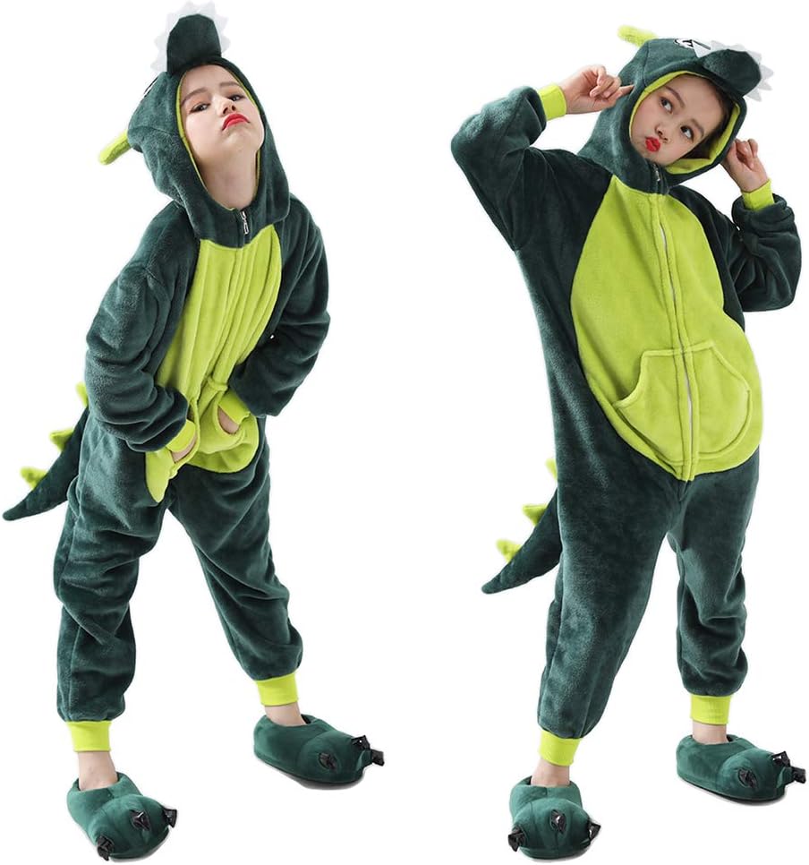 Kids Onesie Pajamas Unisex Dragon Christmas Halloween Costume Age 2-10 Years (Without Slipper ) - Image 4