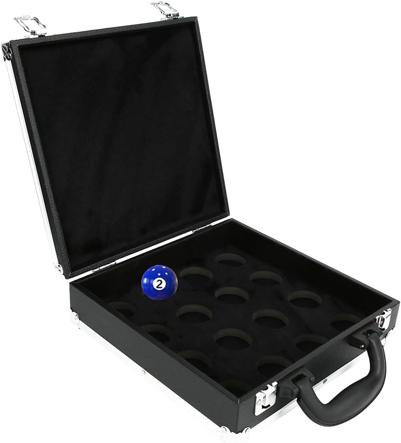 Billiard Balls Storage Box, Pool Ball Travel Case with Carry Handle, Billiard Balls Carrying Case Holds 16 Balls for One Set of Billiard Balls