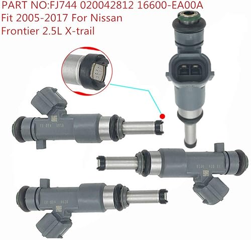 Miniatura 2 de 4PCS se adapta 2005-2017 para Nissan Frontier 2.5L X-trail inyector de combustible 16600-EA00A