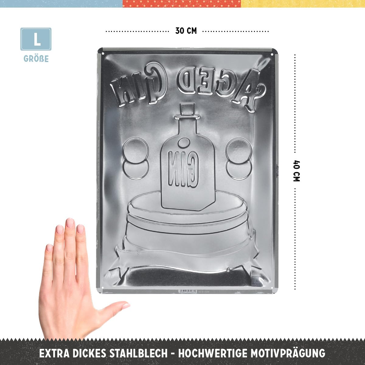 Targa Vintage 'Gin & Tonic Served Here' In Metallo - Decorazione Retrò Per Bar - Foto 9