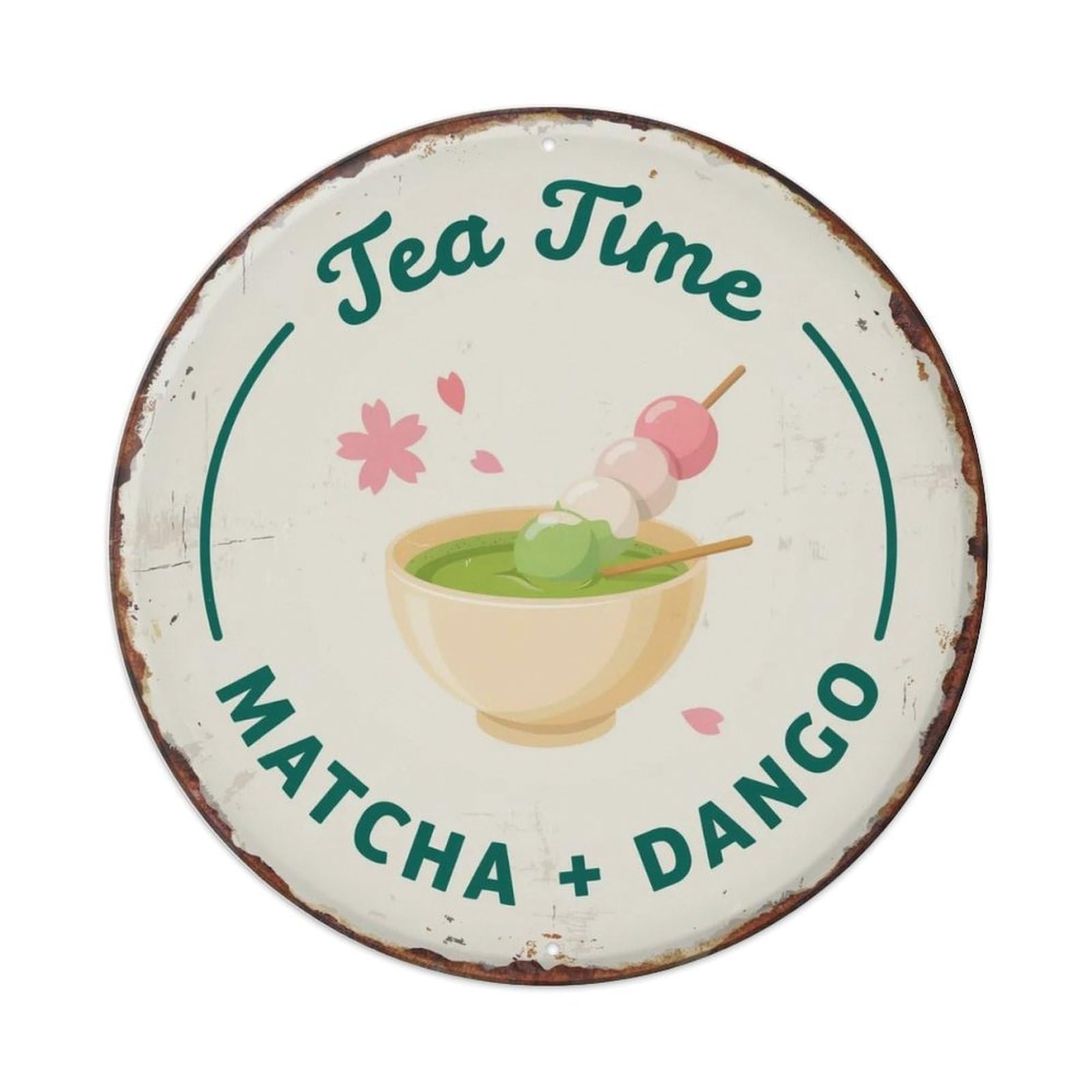Tea Time Japanese Illustration Metal Tin Sign Plaque