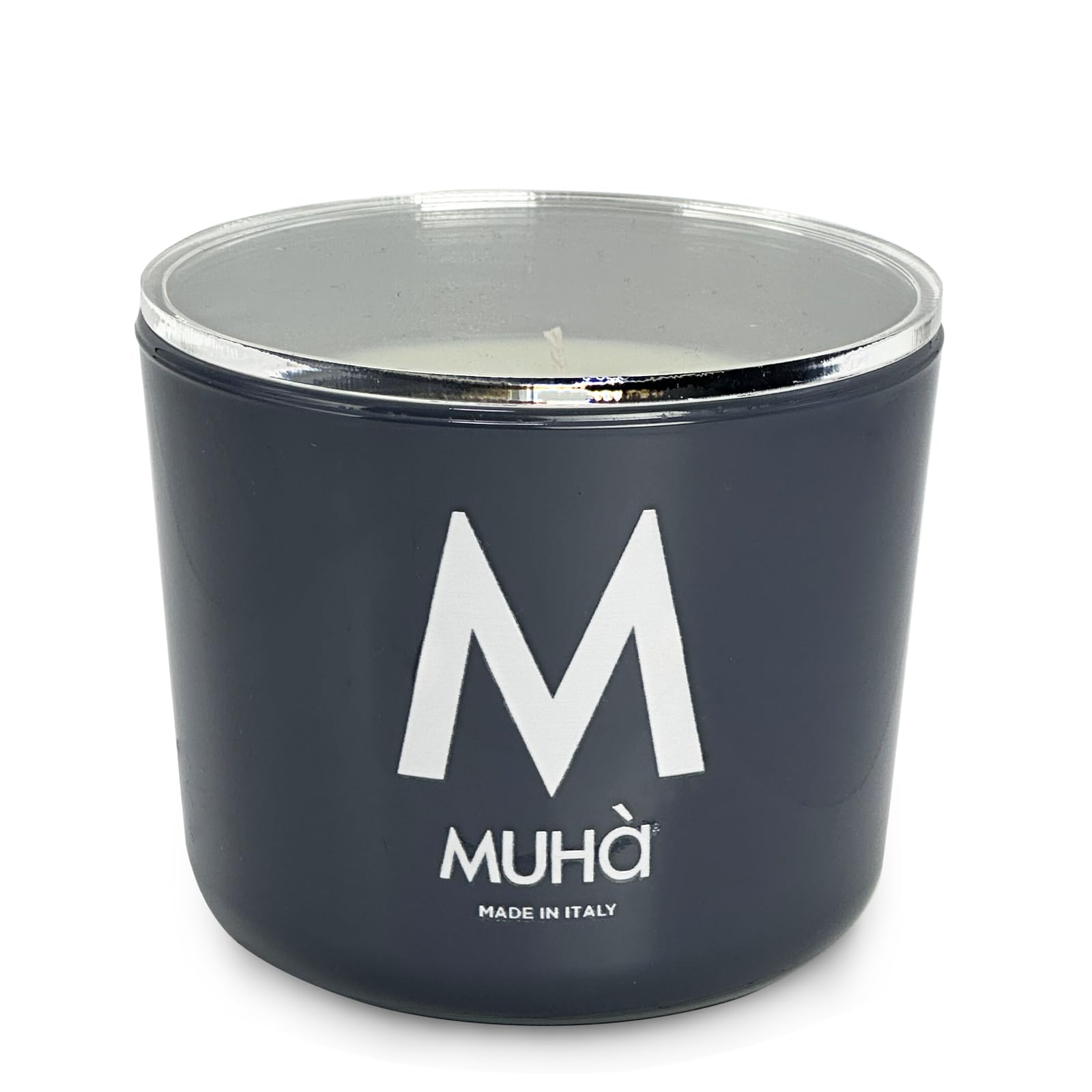 Bougie parfumée fleurs de coton haut de gamme en verre gris