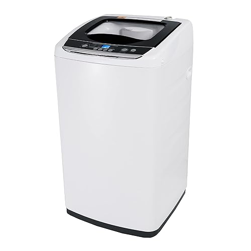BLACK+DECKER 0.9 Cu. Ft. Portable Washer, 6.6 lb. Capacity Washing Machine for Homes & Apartments, 5 Wash Cycles, Quick Connect Sink Adapter and Drain Hose Included, Transparent Lid & LED Display, BPWM09W, White - 0.9 Cu. Ft. Washer