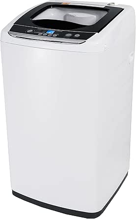 BLACK+DECKER Small Portable Washer, Washing Machine for Household Use, Portable Washer 0.9 Cu. Ft. with 5 Cycles, Transparent Lid &amp; LED Display